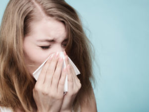 Vigilant Sneezing Woman Due To Allergy Shutterstock 247148017